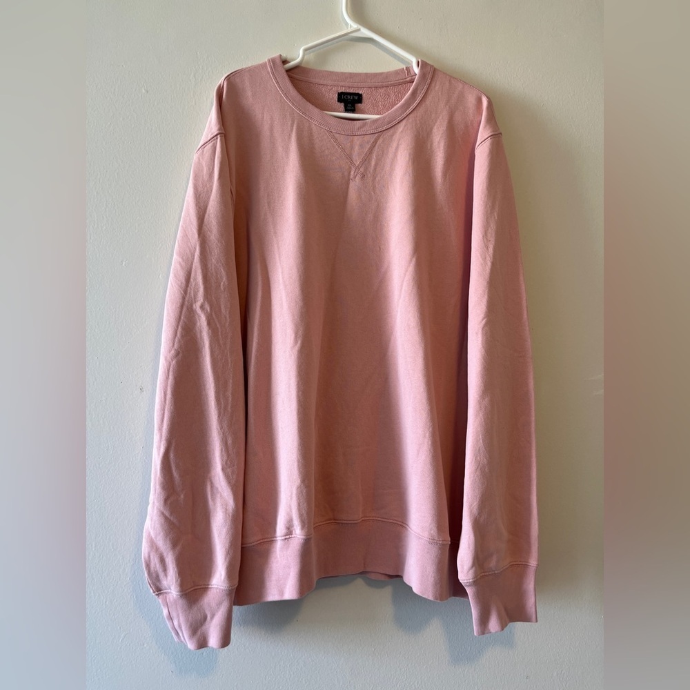 J Crew Pink 100% Cotton Crewneck Sweatshirt Size XL - Picture 2 of 10